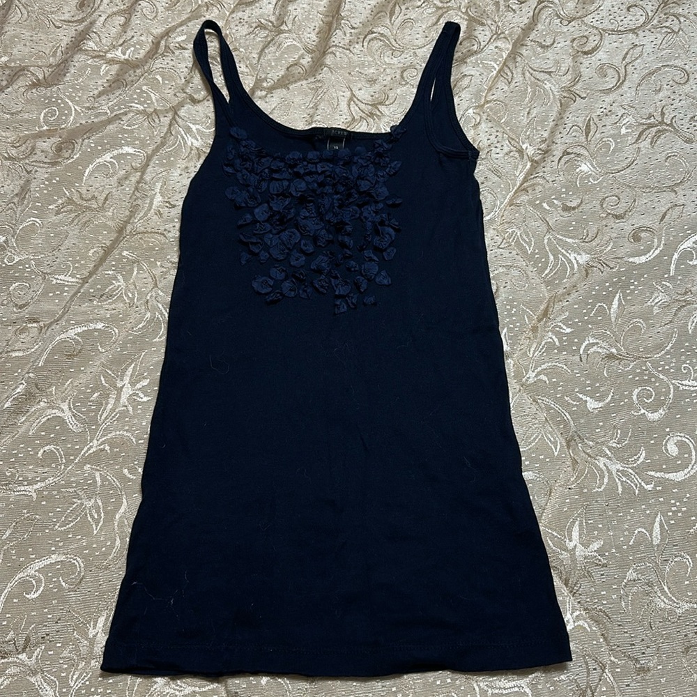 Navy Blue J. Crew Floral Tank Top